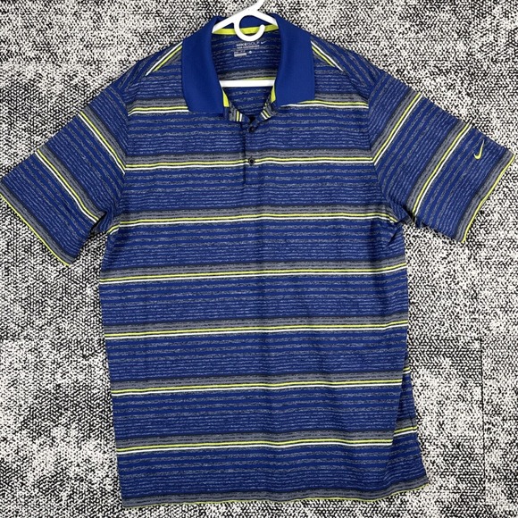 Nike Other - Nike Golf Polo Mens XL Tour Performance Striped Blue Lightweight